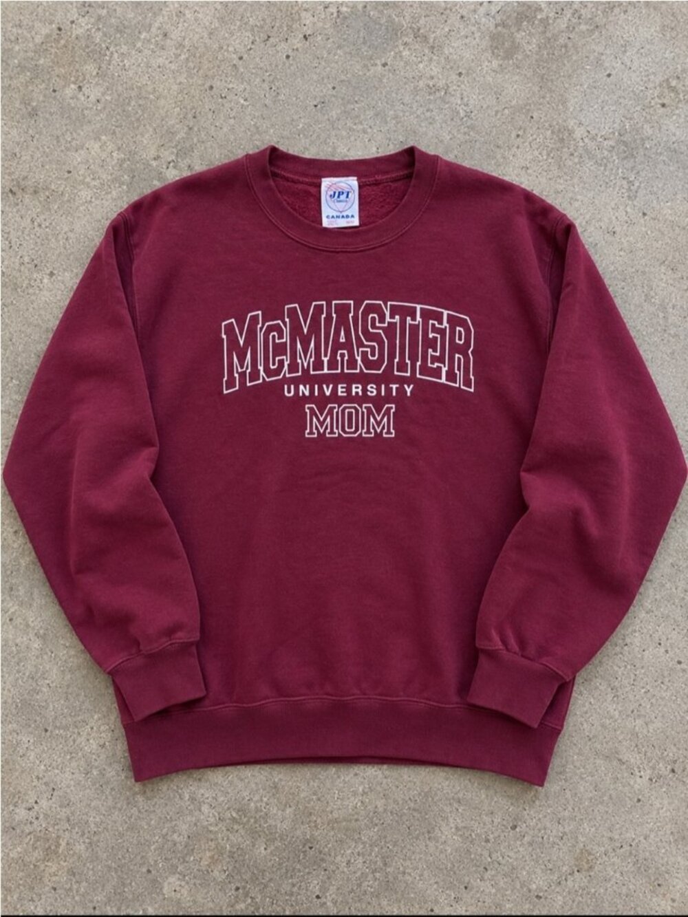 Vintage McMaster University Mom Crewneck Sweatshirt Burgundy Woman Medium Canada
